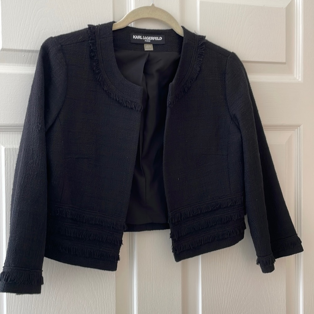 Black Tweed Karl Lagerfeld Paris Jacket